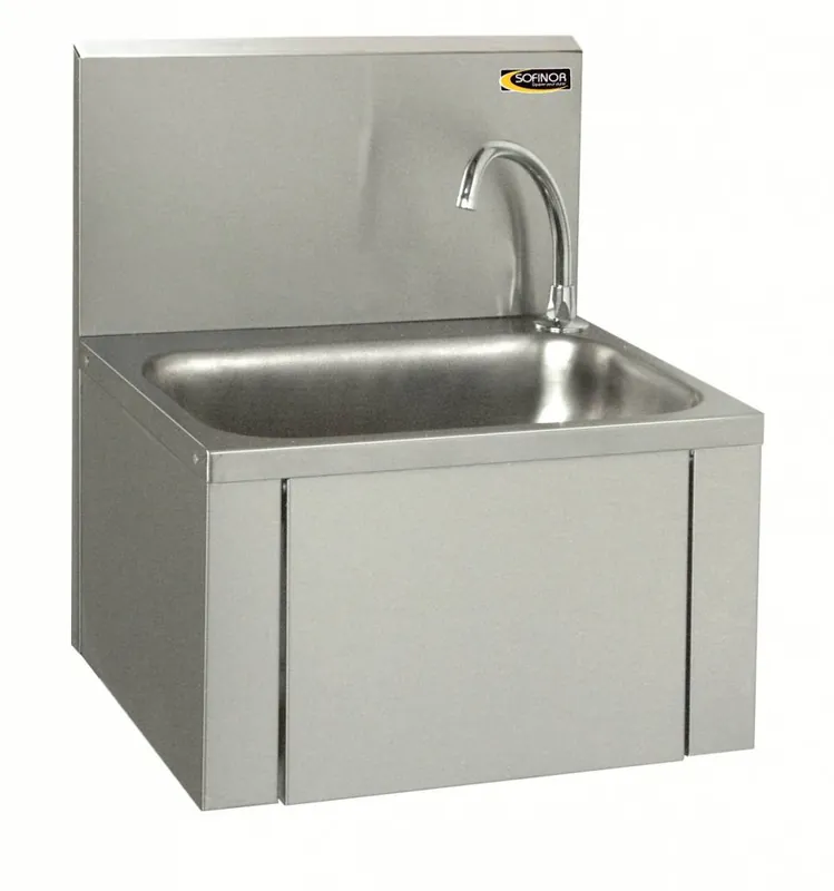 RVS Wasbak - Kniebediening - + Zeep dispenser - Laag Waterverbruik - 460x380x(H)524mm Populair