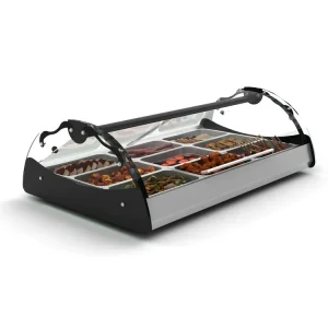 Maxiself Warmhoudvitrine - LED Verlichting - Geschikt voor 2x 1/1GN 65mm - Self Service - 690x650x320mm Lage Kosten