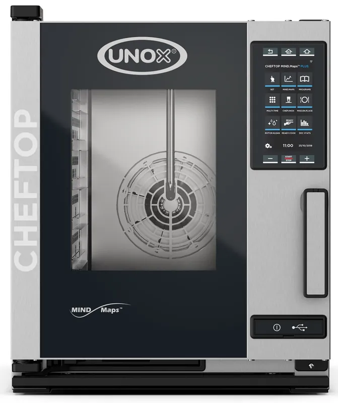 Koopje Unox Cheftop Mindplus Digitaal - XECC-0523-EPR - 5x GN2/3 - 400V/5200W - 660x540x(H)650mm