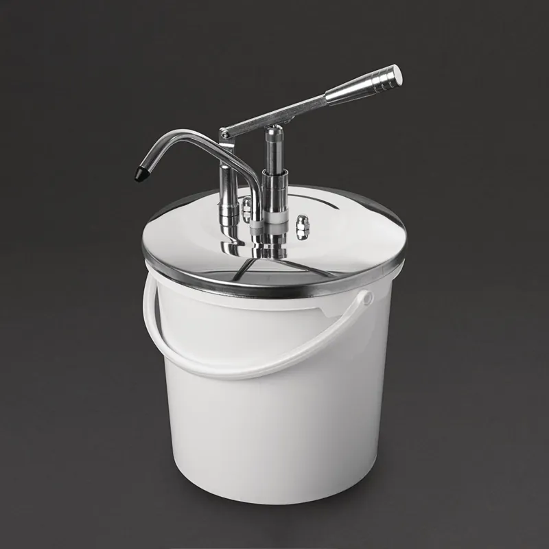 Sausdispenser met Hendel - 10 Liter Container - Instelbare Dosering - Ø275x(H)440mm Exclusieve Aanbieding
