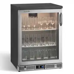 Finale Uitverkoop Stand Alone Vriezer Chroom Stalen Omlijsting - GF/100LGCS - Glazen Deur Links Draaiend - 600x538x840-860/880mm