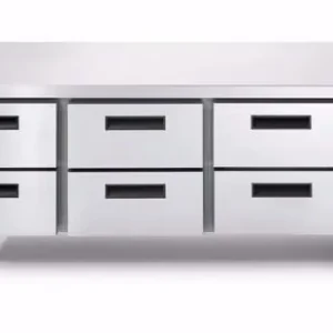 Lage Vrieswerkbank 3x 2 Lades - LINEAR SNACK 703BT/V 2C - 1600x685x(H)613mm Tijdelijk Beschikbaar