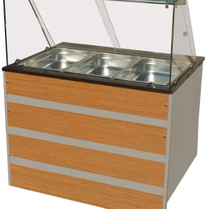 Hoge Kwaliteit Warm Buffet GN 3/1 - Glasopbouw - 1070x800x(H)850/1350mm
