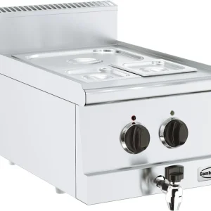 Direct Beschikbaar Base 600 Elektrische Bain Marie Tafelmodel met Tapkraan - 1,5 kW - 400x600x(H)300mm