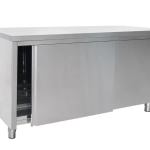 Aanbieding SARO RVS wandkast, schuifdeur - 700 mm D, 1400 mm