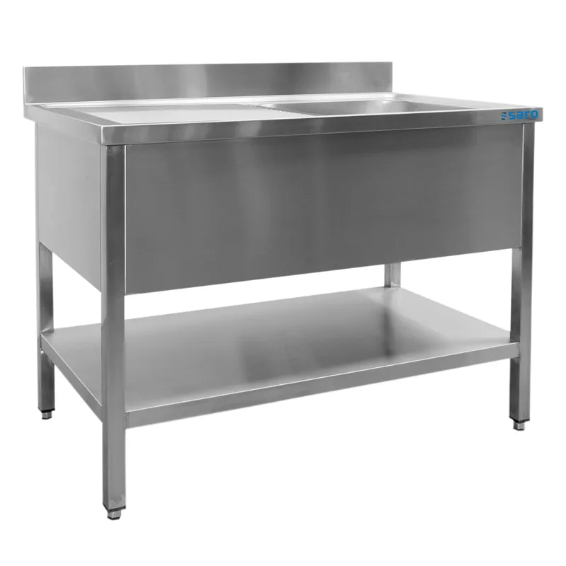 SARO spoeltafel, 1 wasbak,gecentreerd - B 1800 xD 600mm Betaalbaar