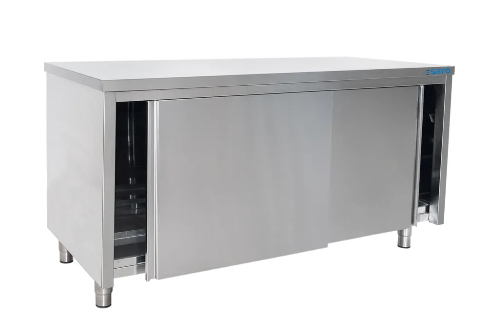 SARO RVS wandkast, schuifdeur - 600 mm D, 2000 mm Betrouwbaar