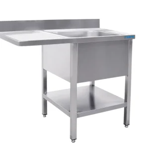 SARO Spoeltafel, 1 wasbak, rechts - 700 mm D, 1200 mm Nieuw