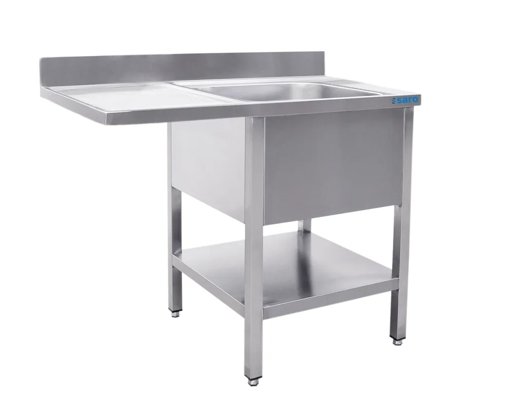 SARO Spoeltafel, 1 wasbak, rechts - 700 mm D, 1200 mm Nieuw