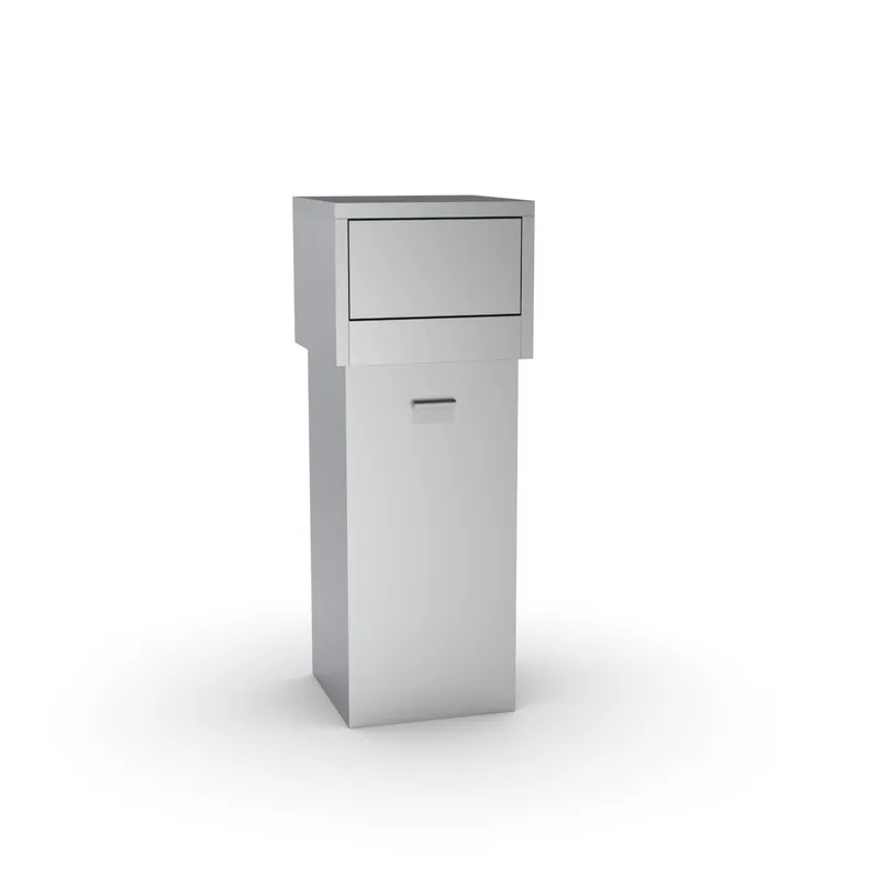 Betrouwbaar Snackbar Afvalbak RVS - 80 Liter - 470x470x(H)1200mm