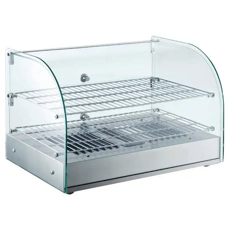 Warmhoudvitrine RVS - Tafelmodel - 2 Roosters - 230V - 554x376x376(h)mm Express Levering