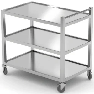 RVS Heavy Duty Serveerwagen - 3 laags - tussen de lagen 30,5cm ruimte - Totale hoogte 85cm Goedkoop