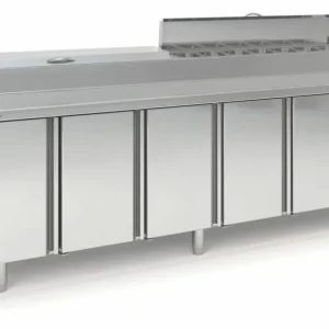 Saladette 5 Deurs - 14x 1/6GN -269,5x70x(H)104,3cm Beperkt Aanbod
