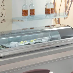 Sushi Opzetvitrine RVS - BCCS-6 - Geschikt voor 1/3 GN platen - 140x41x(H)25,5cm Premium