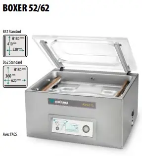 BOKSER 52/62 - Henkelman Vacuumsealer -21 m3 /uur - 15-35 seconden - 530 x 700 x 440 mm Koop Online