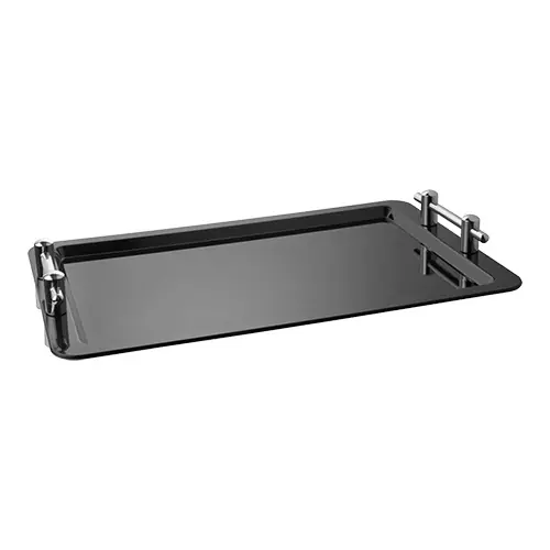 Beperkte Voorraad Polycarbonaat Serveertray Met Handgrepen - Zwart - 1/1 GN