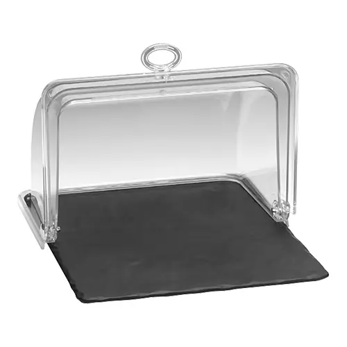 Uitverkoop Melamine Tray met 1/2 GN Rolkap - Leisteen Look