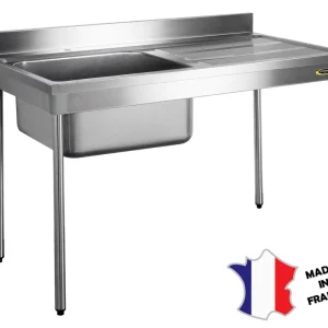 RVS spoeltafel - 1 Spoelbak links - 1200X600x(h)900mm Beste Prijs