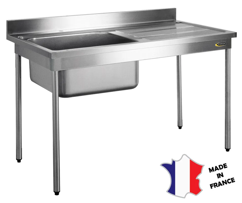 RVS spoeltafel - 1 Spoelbak links - 1200X600x(h)900mm Beste Prijs