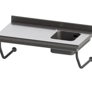 Speciale Aanbieding Uitgestraalde Chef's Table Halfgeveerd - Roestvrij staal - 1 kom aan de rechterkant - B-1500 x D-700 mm