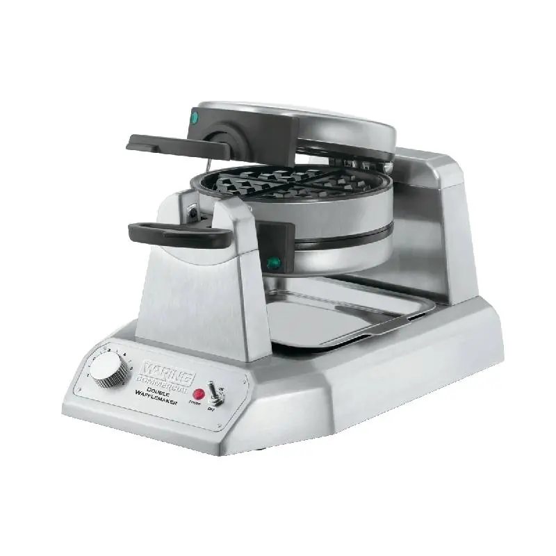 Dubbele Wafelmaker Waring - Rond Model - WW200E - met Antikleef Platen - 265x432x(h)241mm - 1400W Hoge Kwaliteit