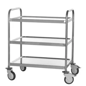 RVS serveerwagen 3 niveaus - 800x580x(h)960mm - Heavy Duty Uitverkoop