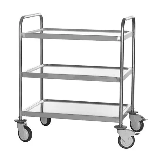 RVS serveerwagen 3 niveaus - 800x580x(h)960mm - Heavy Duty Uitverkoop