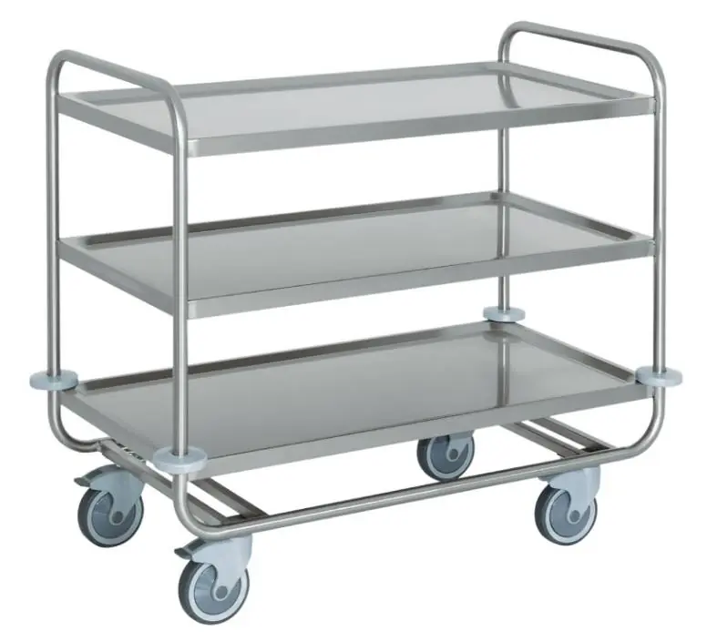Serveerwagen Ronde RVS Buis 3 Niveau's - HEAVY DUTY - 4 Zwenkwielen - 1090x590x(h)950 mm1090(b)x590(d)x950(h)mm Koop Online