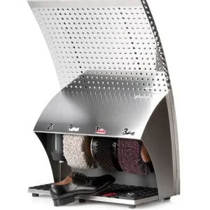 Schoenpoetsmachine PoliSwing - RVS - 3 Borstels - 400(l)x570(d)x910(h)mm Laatste Versie