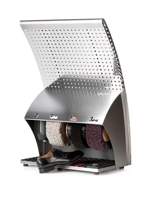 Schoenpoetsmachine PoliSwing - RVS - 3 Borstels - 400(l)x570(d)x910(h)mm Laatste Versie