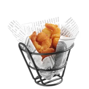 Fritesmandje Matzwarte Poedercoating - Ø115x(H)100mm Beperkt Aanbod