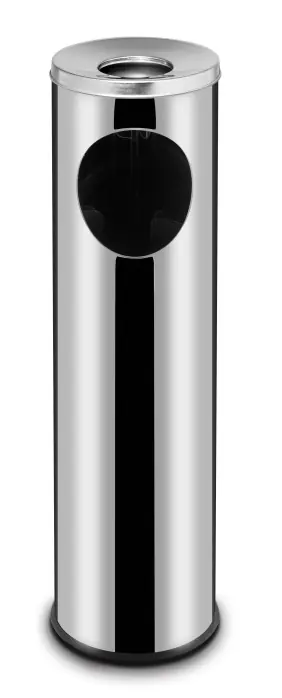 Afvalbak RVS Met Asbak - 15 Liter - Ø200x(H)700mm Beste Prijs