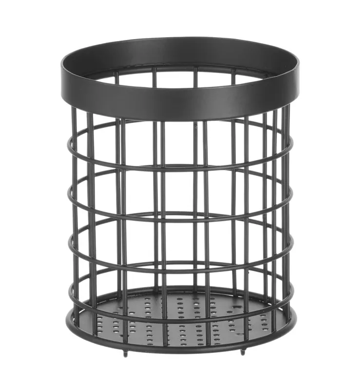 Bestekhouder Zwart - Matzwarte Poedercoating - Ø120x(H)150mm Veilige Betaling
