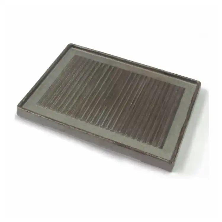 700 HP Geribbelde Bakplaat Voor 1 Brander - Gietijzer - 350x350x(H)16mm Uitverkoop