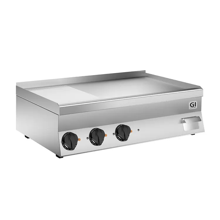 Shop Nu 650 HP Elektrische Bakplaat - 2/3 Gladde 1/3 Geribbelde RVS Plaat - 400V 11,7 kW - 1000x600x(H)295mm