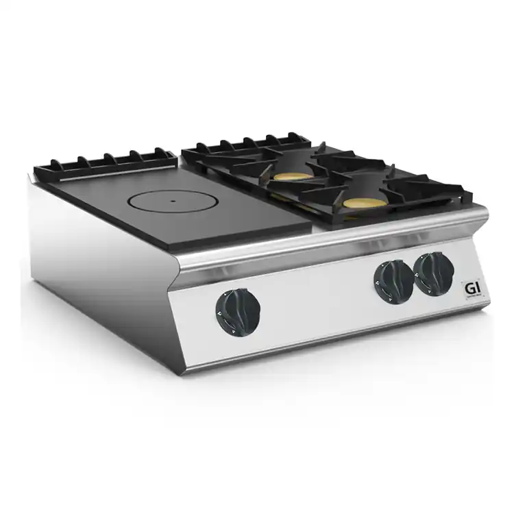 700 HP Gloeiplaat Toestel -Gietijzeren Kookplaaten 2 Branders - 18 kW - 800x730x(H)250mm Bestseller