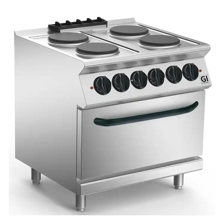 700 HP Kooktoestel 4 Ronde Platen - Elektrische Oven GN2/1 - 16,4 kW / 230V-3N - 800x730x(H)870mm Laatste Versie