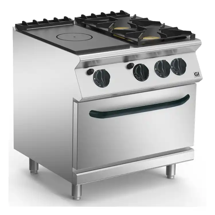 Betaalbaar 700 HP Platenfornuis Met 2 Branders - Kookplaatenoven - 26 kW - 1200x730x(H)250mm