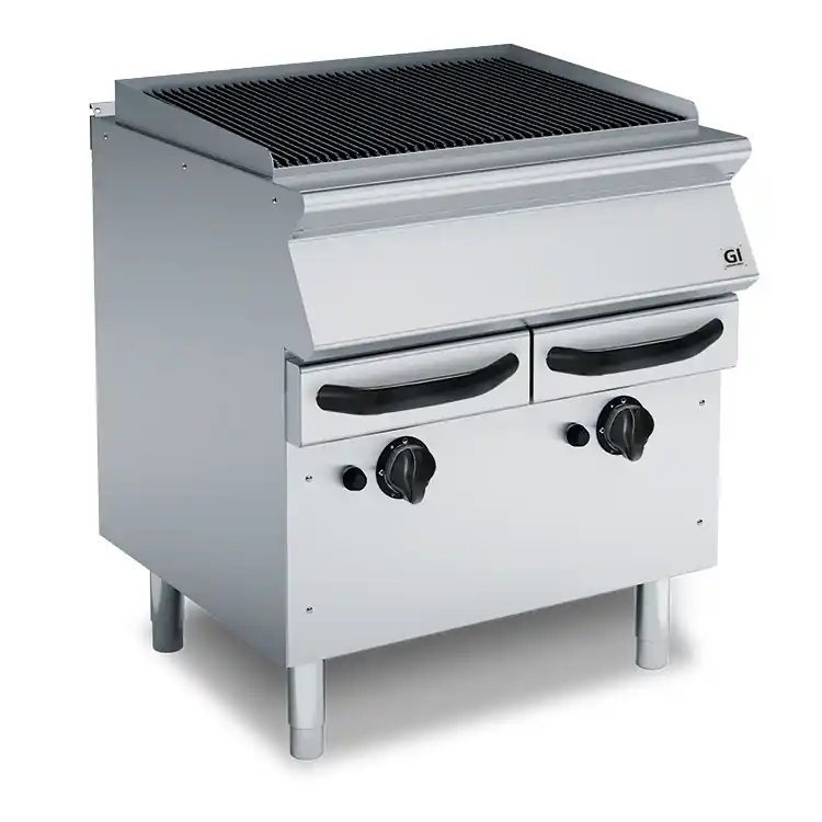 700 HP Waterbad Gasgrill Met 4 Gietijeren Roosters - 15 kW - 800x730x(H)870mm Populair