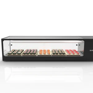 Premium Gekoelde Sushi Vitrine - Zuinige Motor - 1320x380x(H)300mm