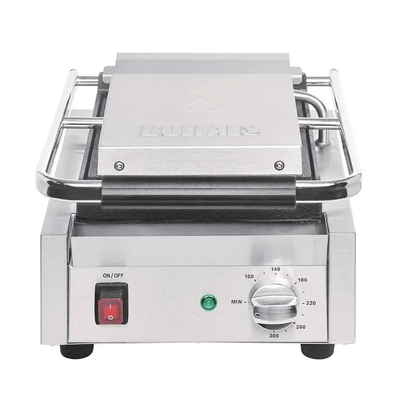 Bistro Enkele Contactgrill Glad/Glad - 1500W - 290x395x(H)210mm Nu Kopen