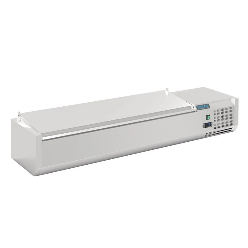 G-serie Opzetkoelvitrine Met RVS Deksel - 6x GN 1/4 - 1400x330x(H)435mm Snelle Levering