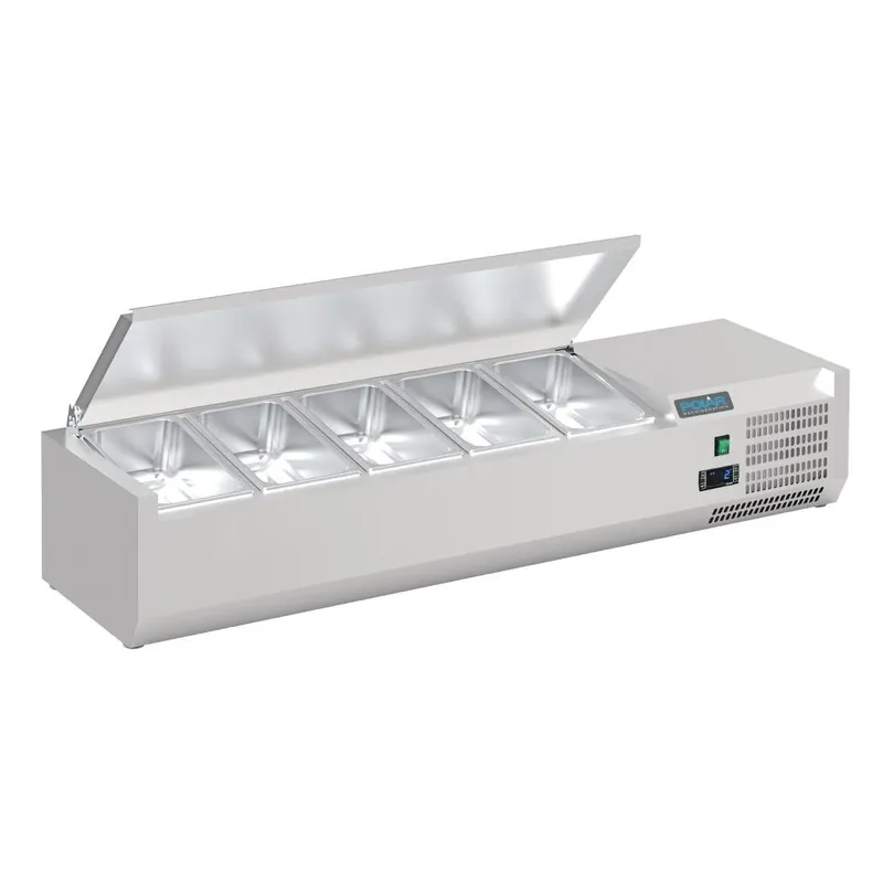 G-serie Opzetkoelvitrine Met Deksel - 5x GN 1/4 - 1200x330x(H)435mm Laatste Kans