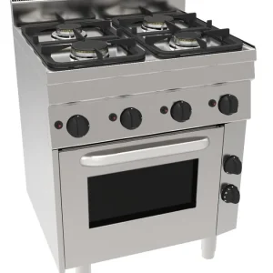 Populair Gasfornuis GH6 / 4FLGBO - 4 Pits & Gas Oven - 2x 3kW & 2x 3,6 kW - 700x600x(H)850mm