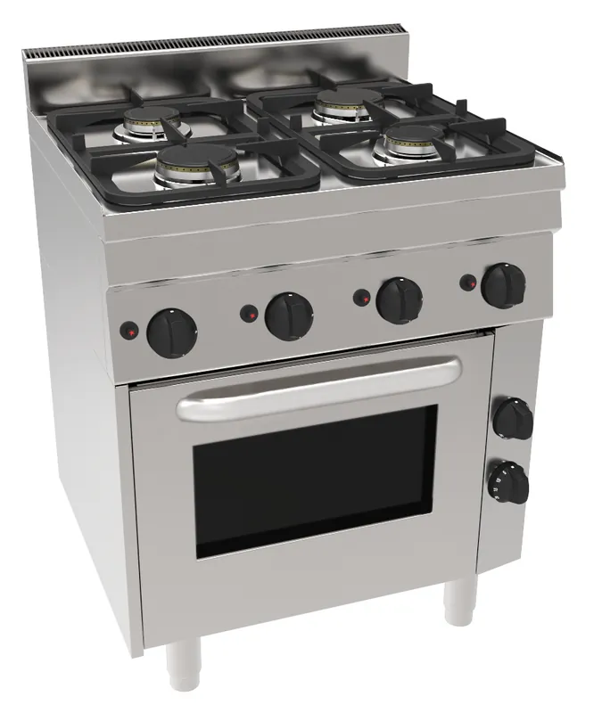 Populair Gasfornuis GH6 / 4FLGBO - 4 Pits & Gas Oven - 2x 3kW & 2x 3,6 kW - 700x600x(H)850mm