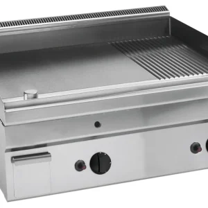 Gas-Bakplaat GBP6 / 1/3GET - 2/3 Glad & 1/3 Geribbeld - 8kW - 700x600x(H)300mm Seizoensaanbieding