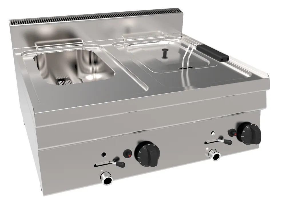 Aanbieding gas-friteuse GF6 / 2B8LT -2x 8 Liter - 12,5 kW - 700x600x(H)300mm