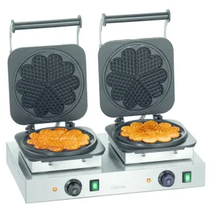 Dubbel wafelijzer - hartvormige wafel - 4,4 kW - 600x470x(h)250mm Fabrieksprijs