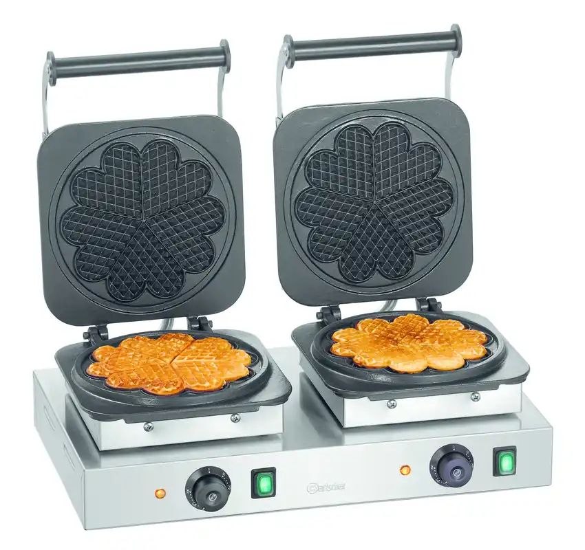Dubbel wafelijzer - hartvormige wafel - 4,4 kW - 600x470x(h)250mm Fabrieksprijs