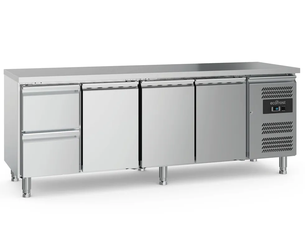 Koelwerkbank 3 Deurs + 2 Lades - 553 Liter - 2230x700x(H)850mm Direct Beschikbaar